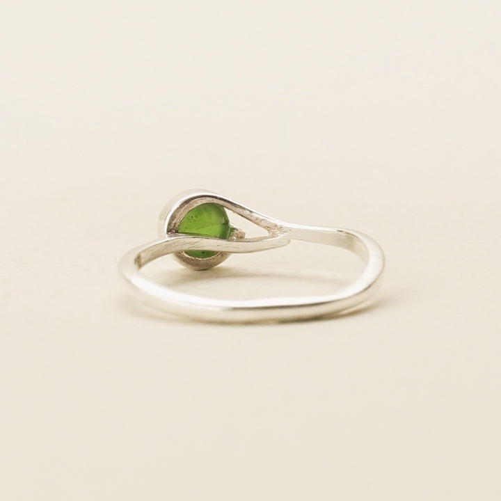 Pounamu Circle Bezel Wrap Sterling Silver Ring