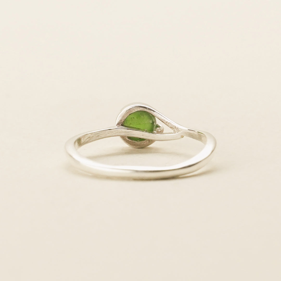Pounamu Circle Bezel Wrap Sterling Silver Ring