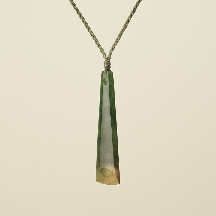 Small Drop-hole Flower Toki - Pounamu Pendant
