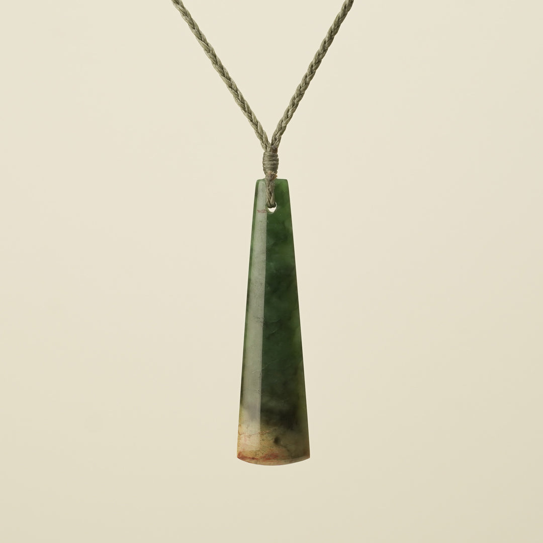 Small Drop-hole Flower Toki - Pounamu Pendant