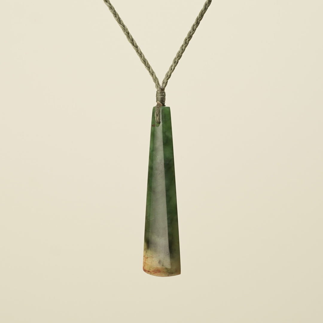 Small Drop-hole Flower Toki - Pounamu Pendant
