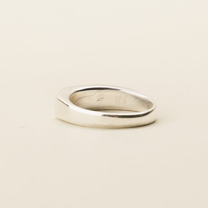 Pounamu Three-Stone Inlay Sterling Silver Ring