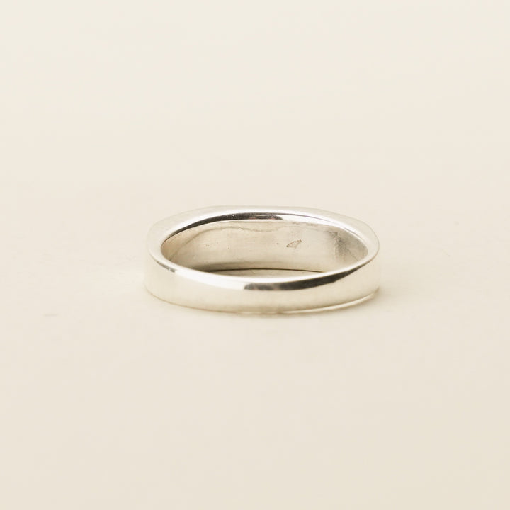 Pounamu Three-Stone Inlay Sterling Silver Ring