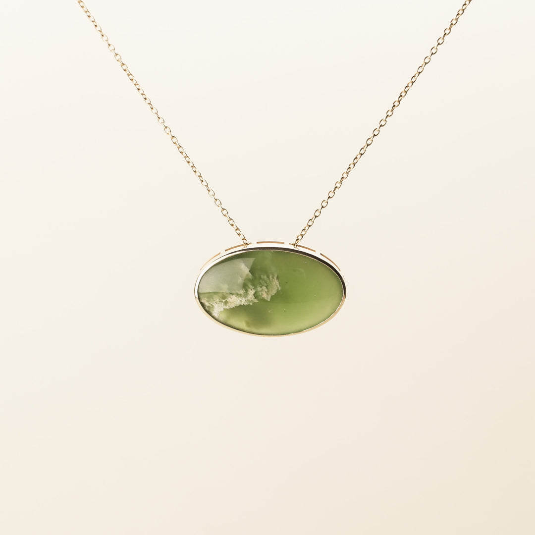 Flower Medium Oval Pounamu Pendant
