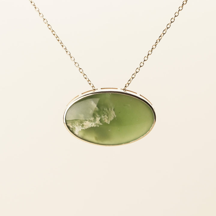 Flower Medium Oval Pounamu Pendant