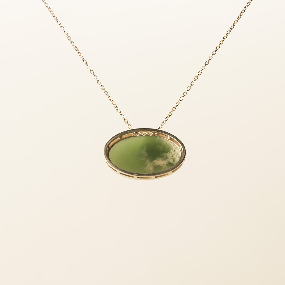 Flower Medium Oval Pounamu Pendant