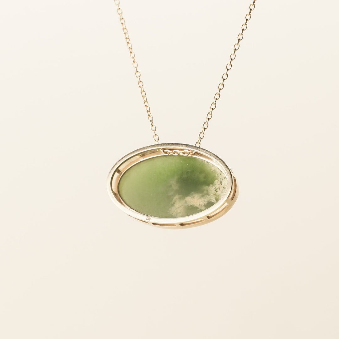 Flower Medium Oval Pounamu Pendant