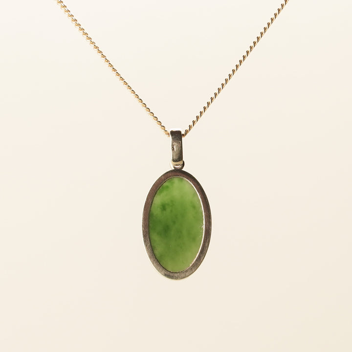 Kahurangi Pounamu and Diamond Pendant in 9k Gold