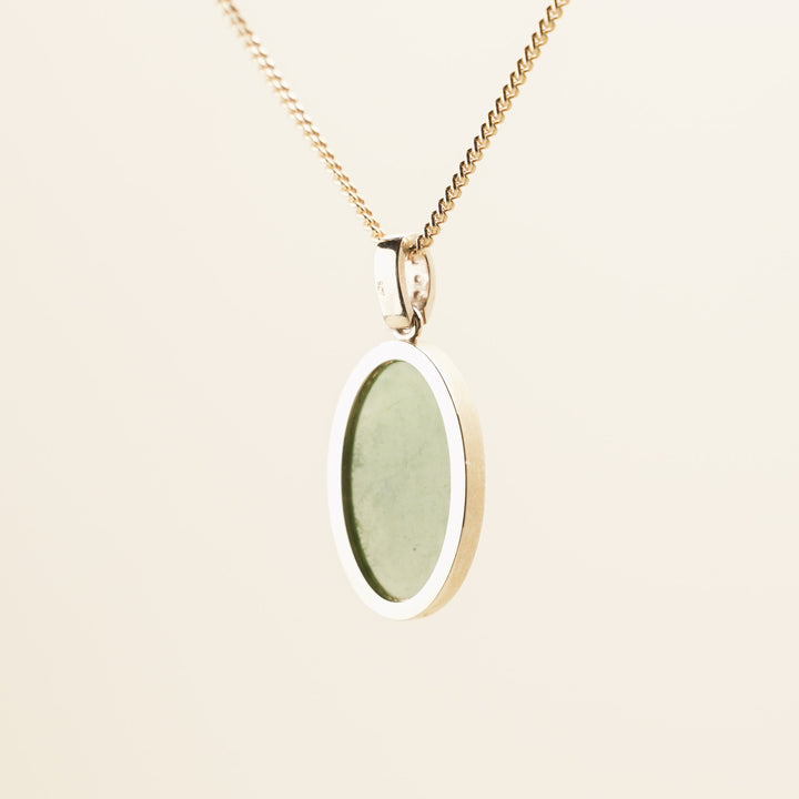 Kahurangi Pounamu and Diamond Pendant in 9k Gold