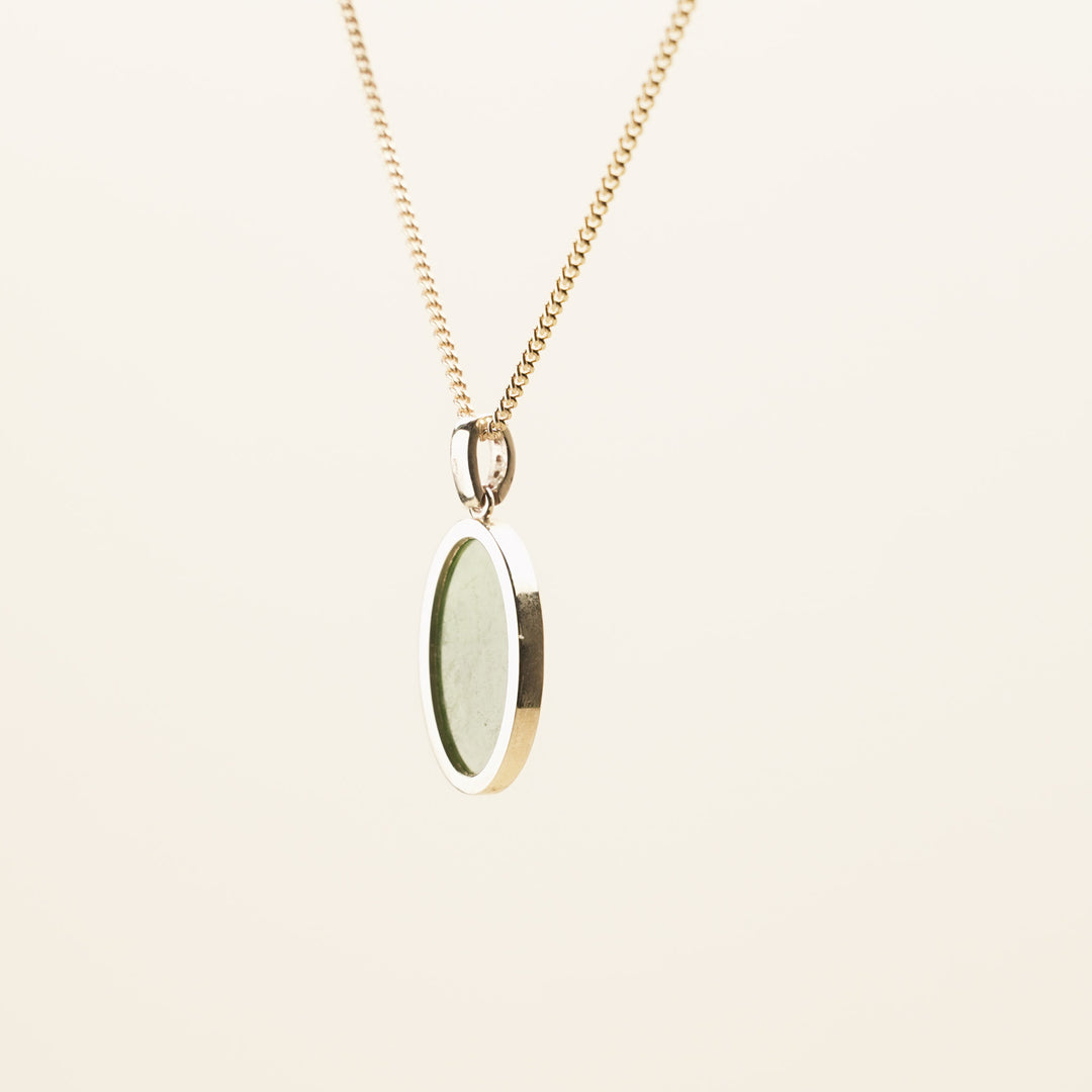 Kahurangi Pounamu and Diamond Pendant in 9k Gold