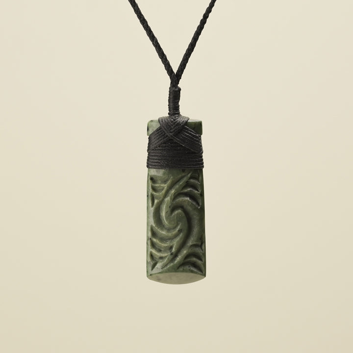 Toki Whakarei Carved Kōkopu Pounamu Pendant