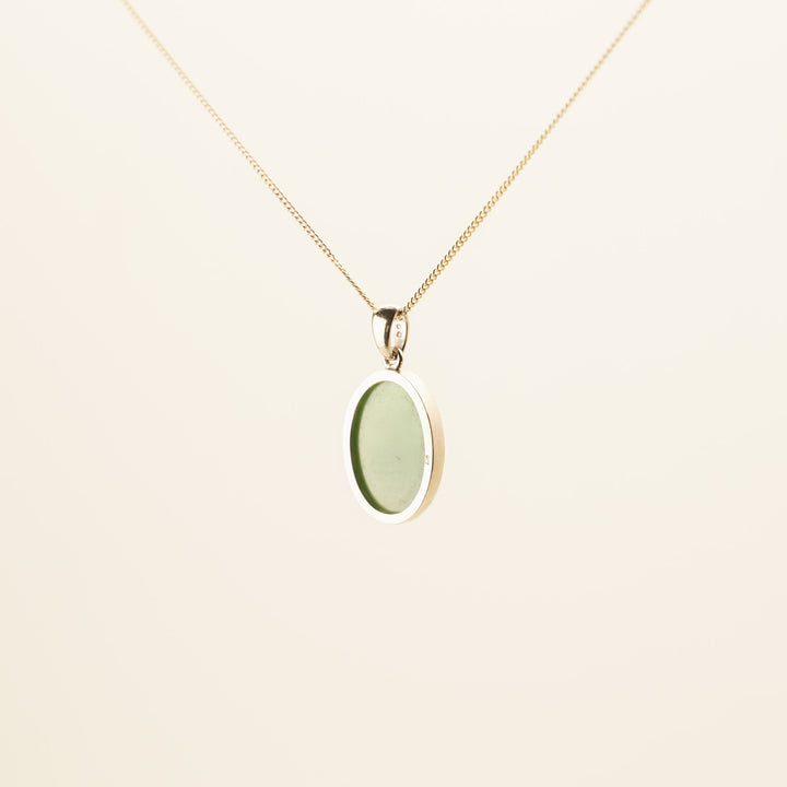 Kahurangi Pounamu and Diamond Pendant in 9k Gold