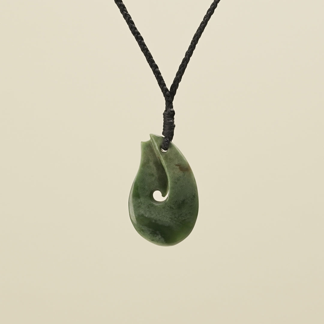 Hei Matau Flower Putiputi Pounamu Pendant