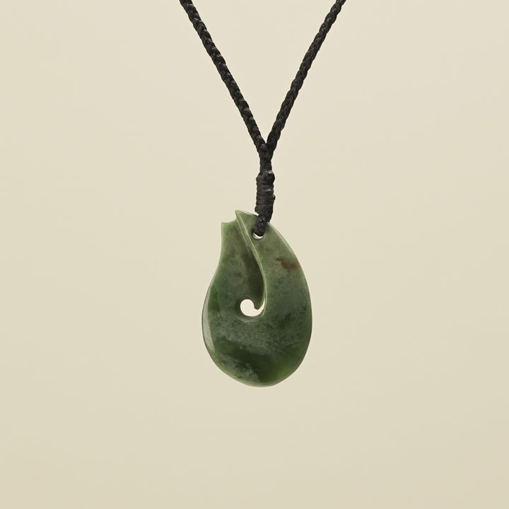 Hei Matau Flower Putiputi Pounamu Pendant