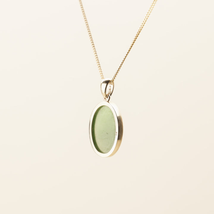 Kahurangi Pounamu and Diamond Pendant in 9k Gold