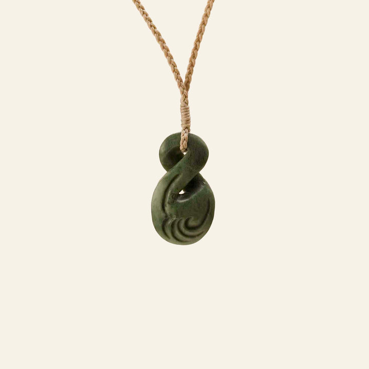 Pikorua Whakarei Carved Inanga Small Pounamu Pendant