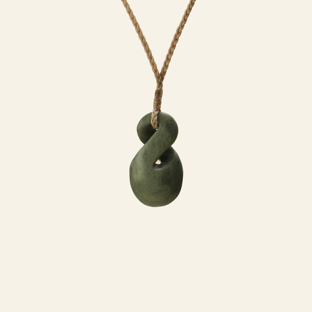 Pikorua Whakarei Carved Inanga Small Pounamu Pendant