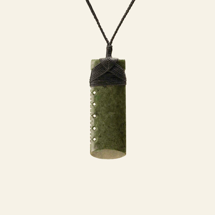 Toki Notched Raukaraka Medium Pounamu Pendant