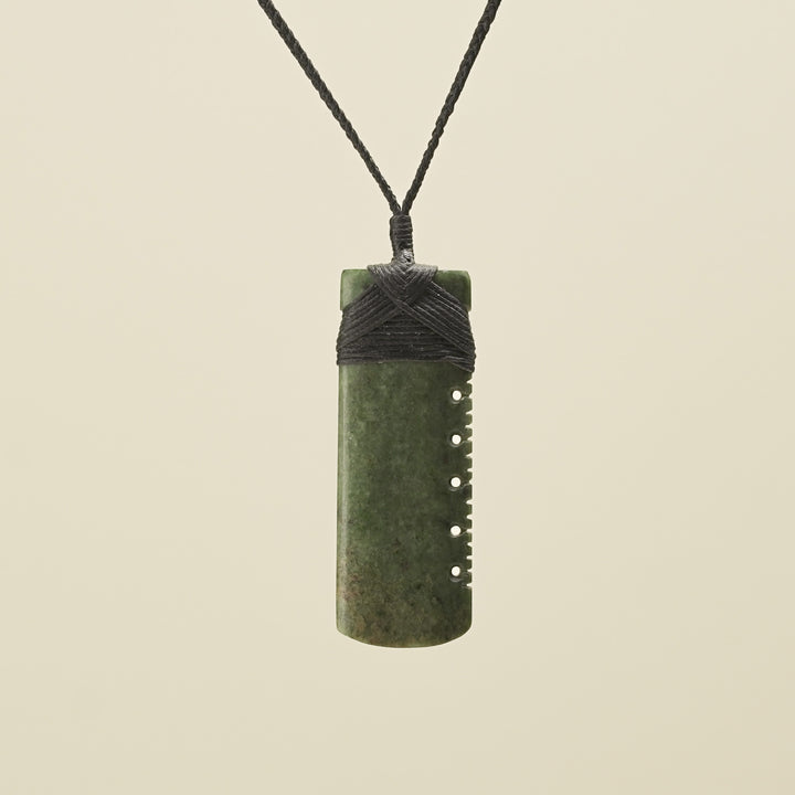 Toki Notched Raukaraka Medium Pounamu Pendant