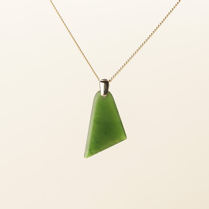 Kahurangi Pounamu Drop Pendant in 9k Gold