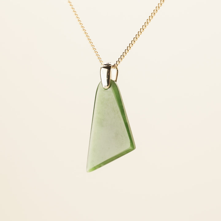 Kahurangi Pounamu Drop Pendant in 9k Gold