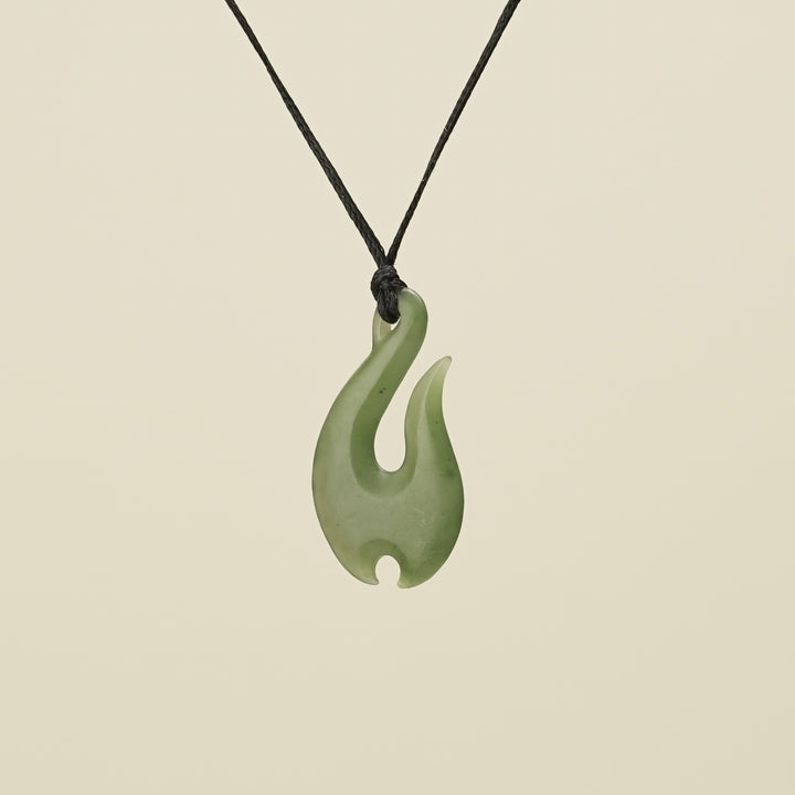 Hei Matau Greenstone Pendant Matte Medium