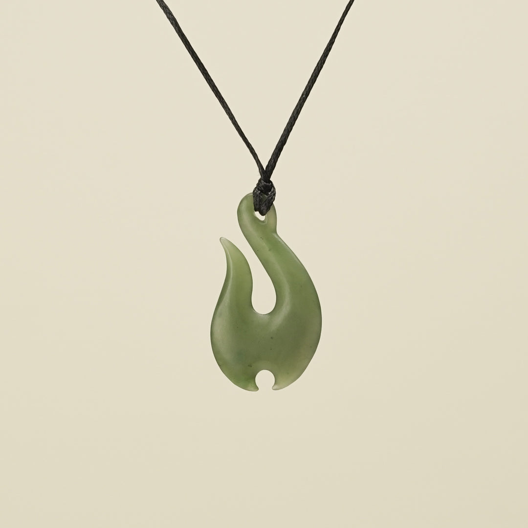 Hei Matau Greenstone Pendant Matte Medium