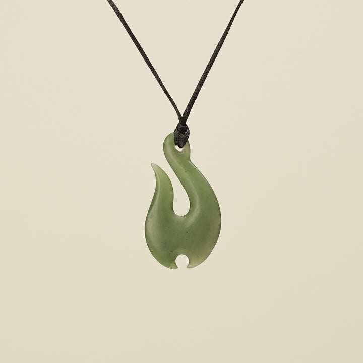 Hei Matau Greenstone Pendant Matte Medium