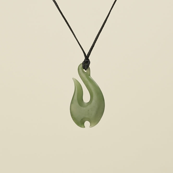 Hei Matau Greenstone Pendant Matte Medium