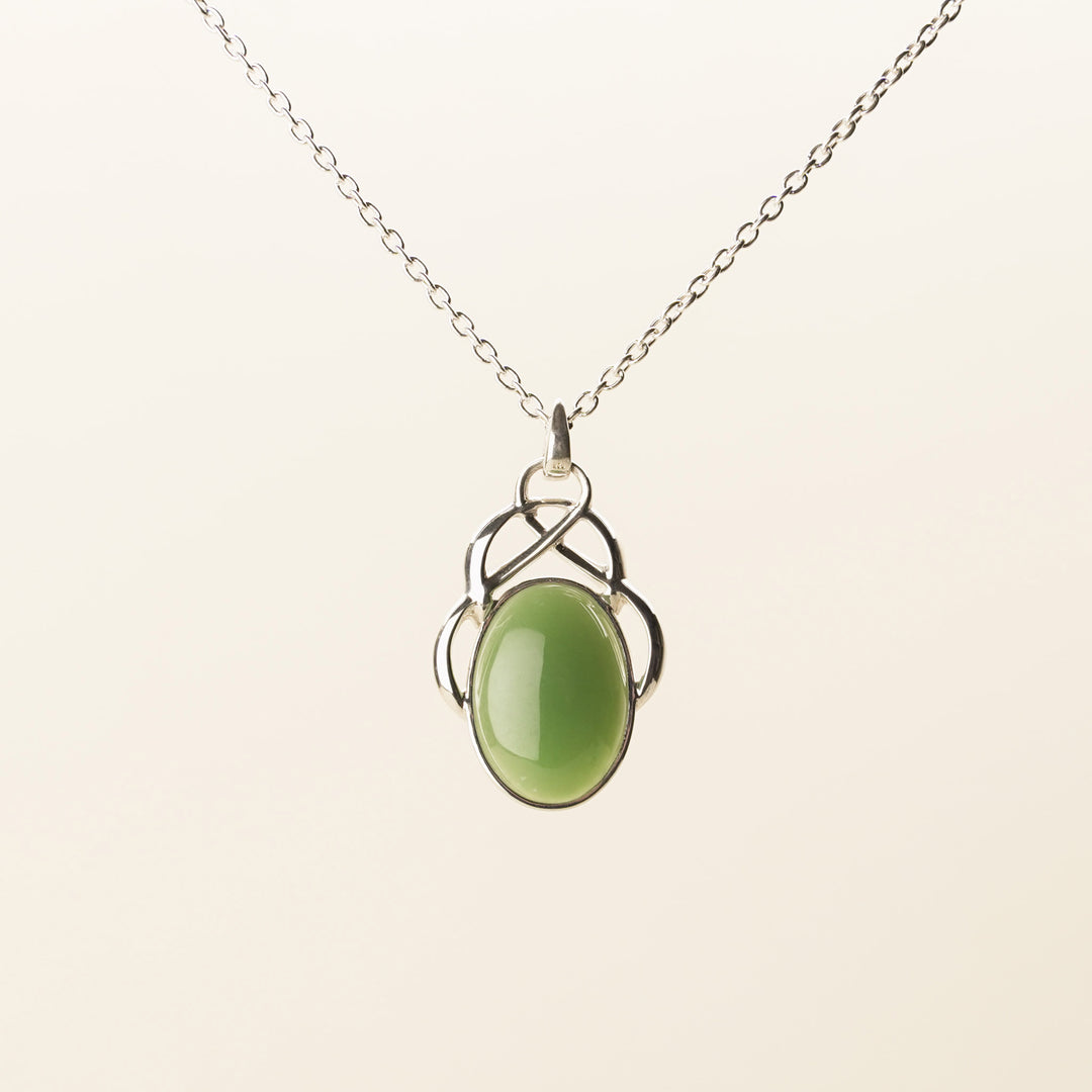 Pounamu Oval Pendant in Sterling Silver