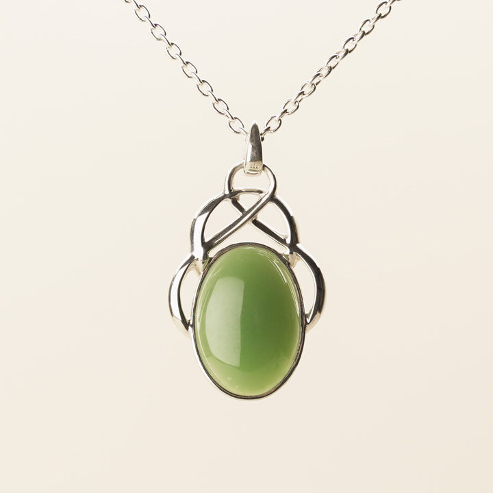 Pounamu Oval Pendant in Sterling Silver