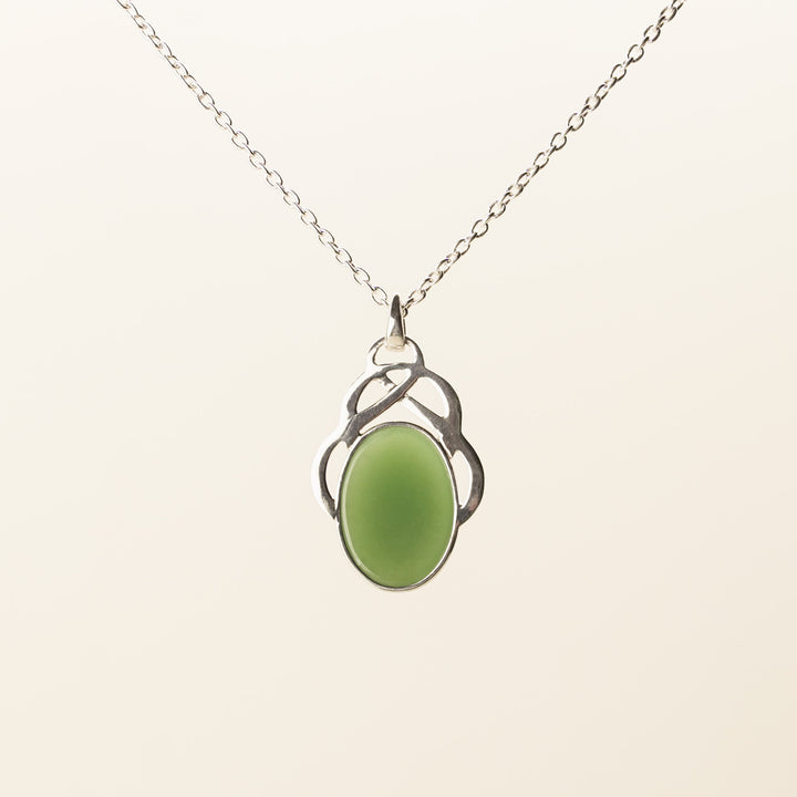 Pounamu Oval Pendant in Sterling Silver