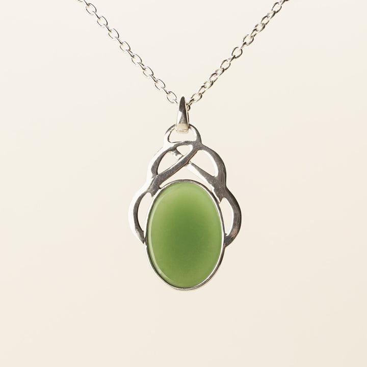 Pounamu Oval Pendant in Sterling Silver