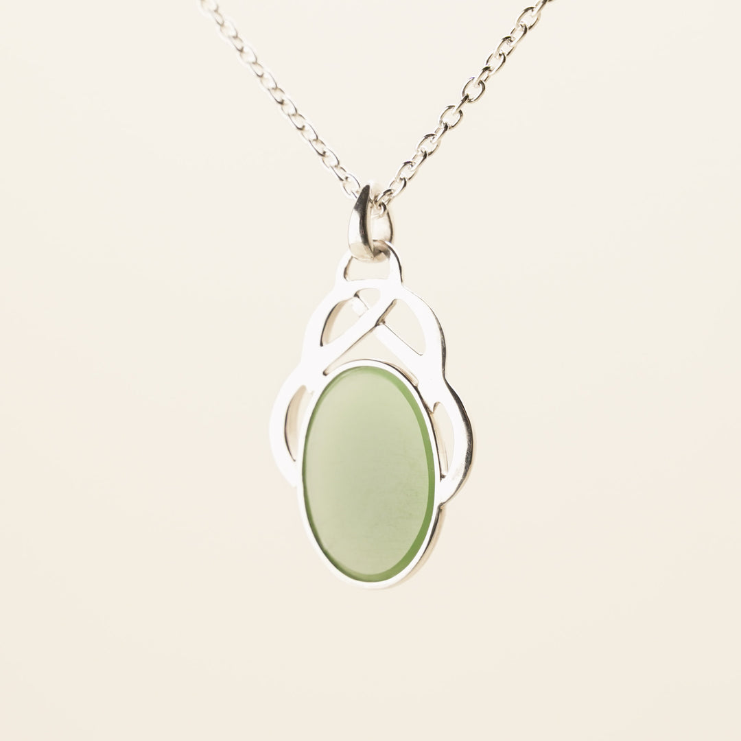 Pounamu Oval Pendant in Sterling Silver