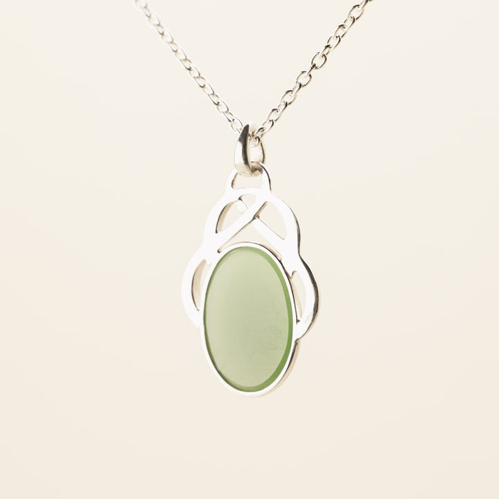 Pounamu Oval Pendant in Sterling Silver