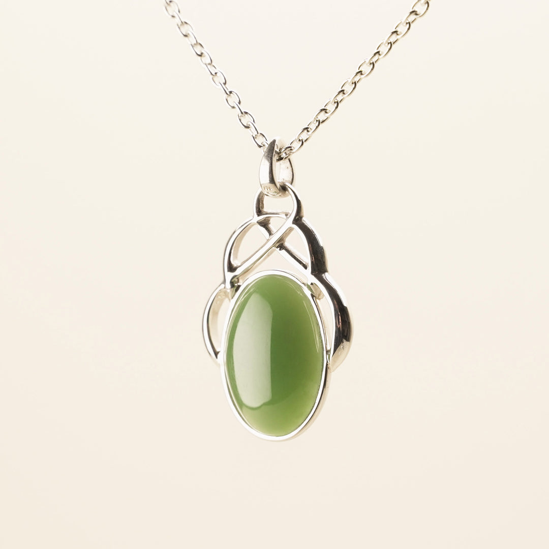 Pounamu Oval Pendant in Sterling Silver