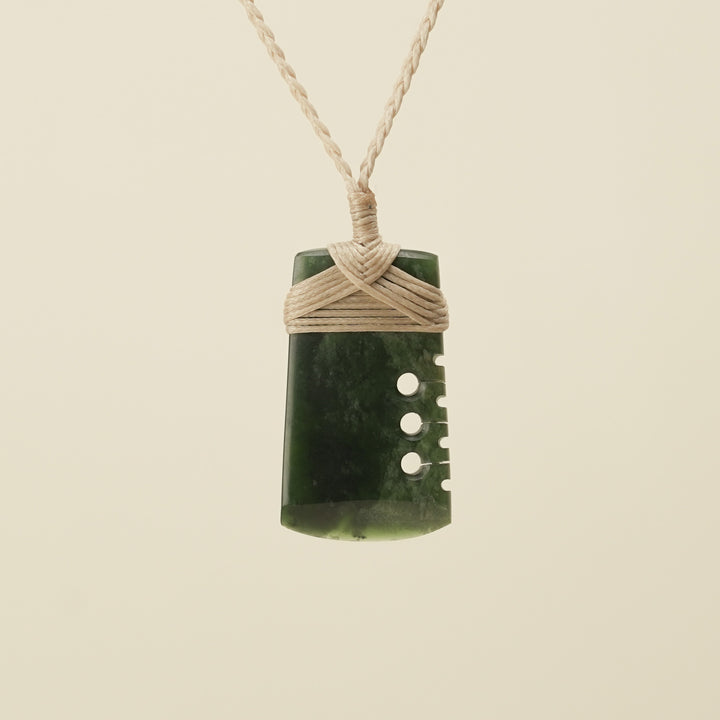 Kawakawa Notched Toki Extra Small Pounamu Pendant