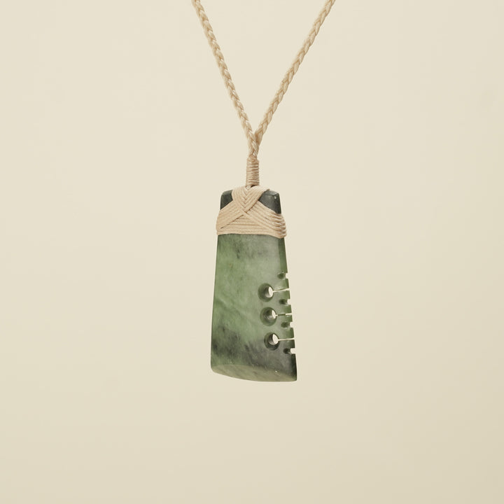 Notched Toki Inanga Medium Pounamu Pendant