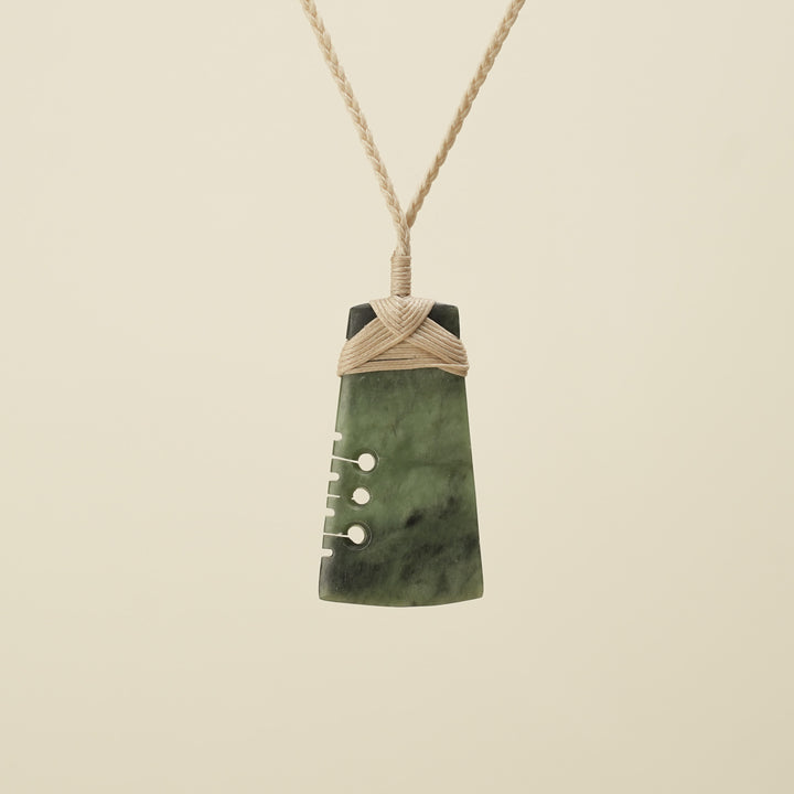Notched Toki Inanga Medium Pounamu Pendant