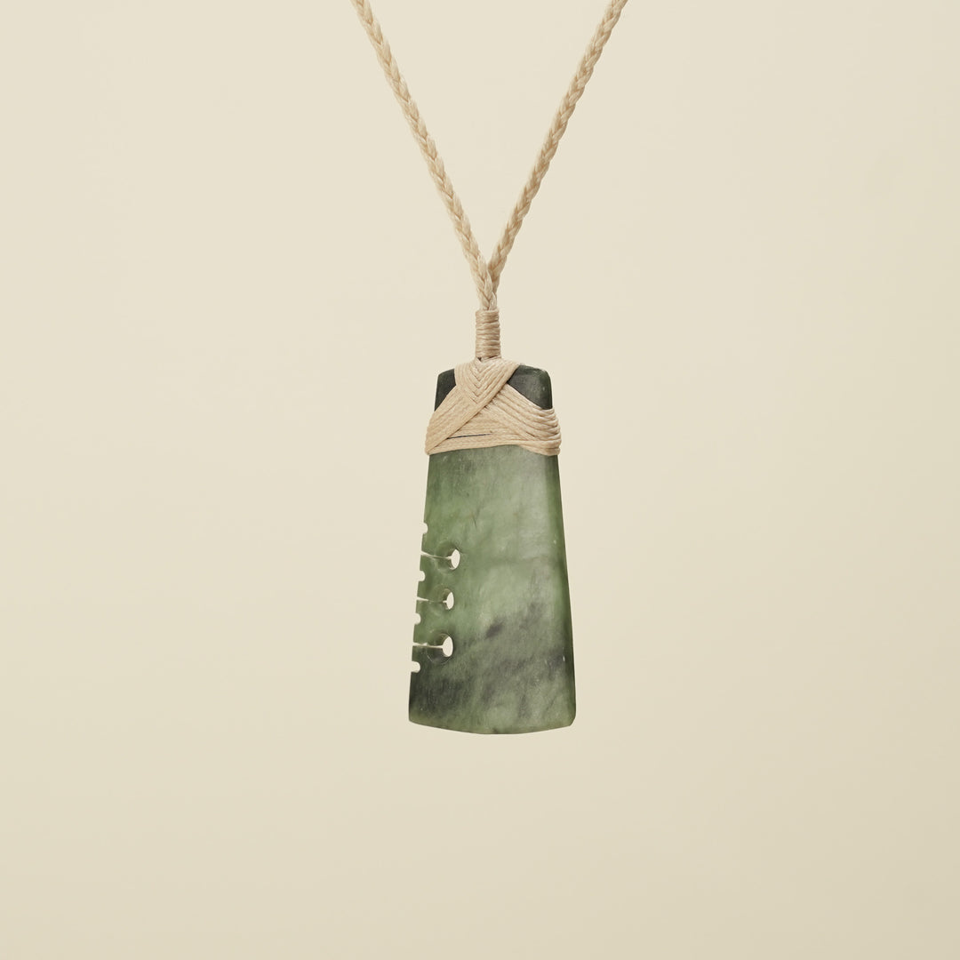 Notched Toki Inanga Medium Pounamu Pendant