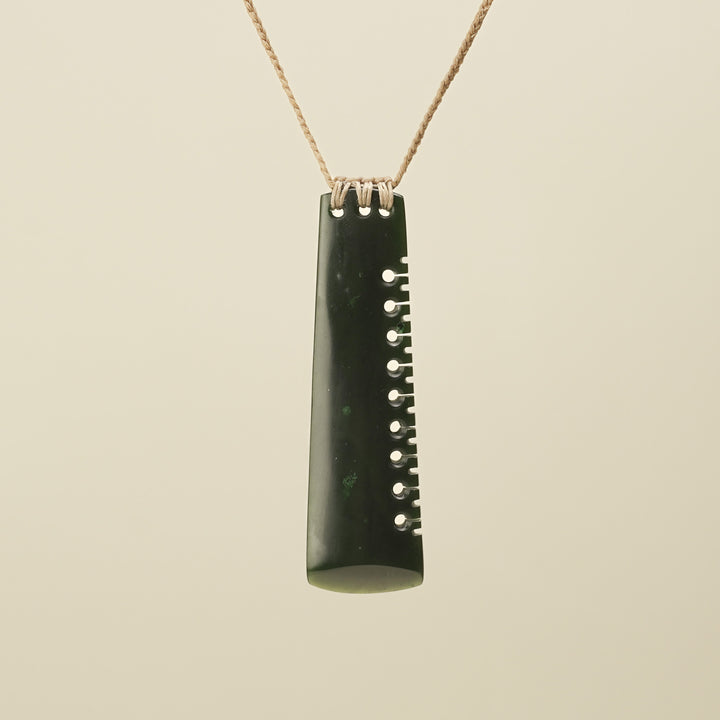 Notched Toki Kawakawa Greenstone Extra Large Pendant