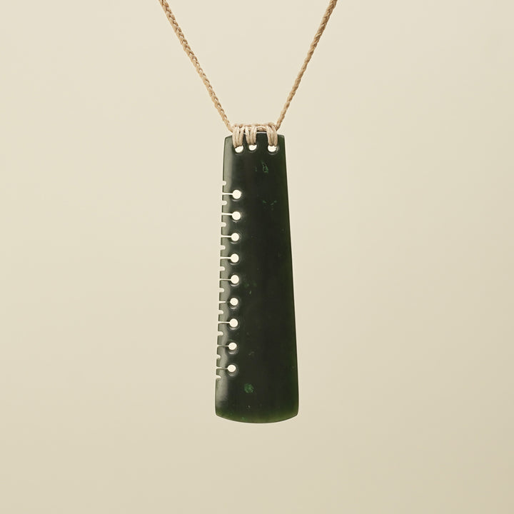 Notched Toki Kawakawa Greenstone Extra Large Pendant