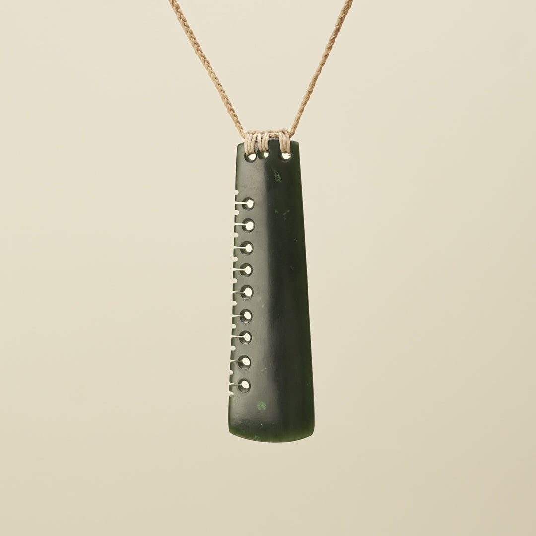Notched Toki Kawakawa Greenstone Extra Large Pendant