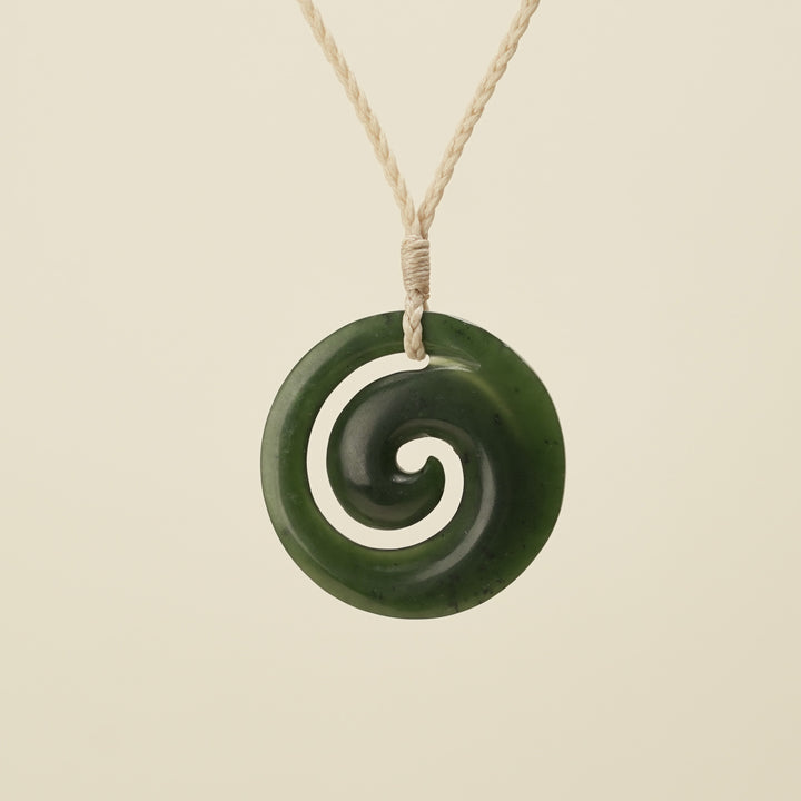 Koru Kawakawa Large Pounamu Pendant