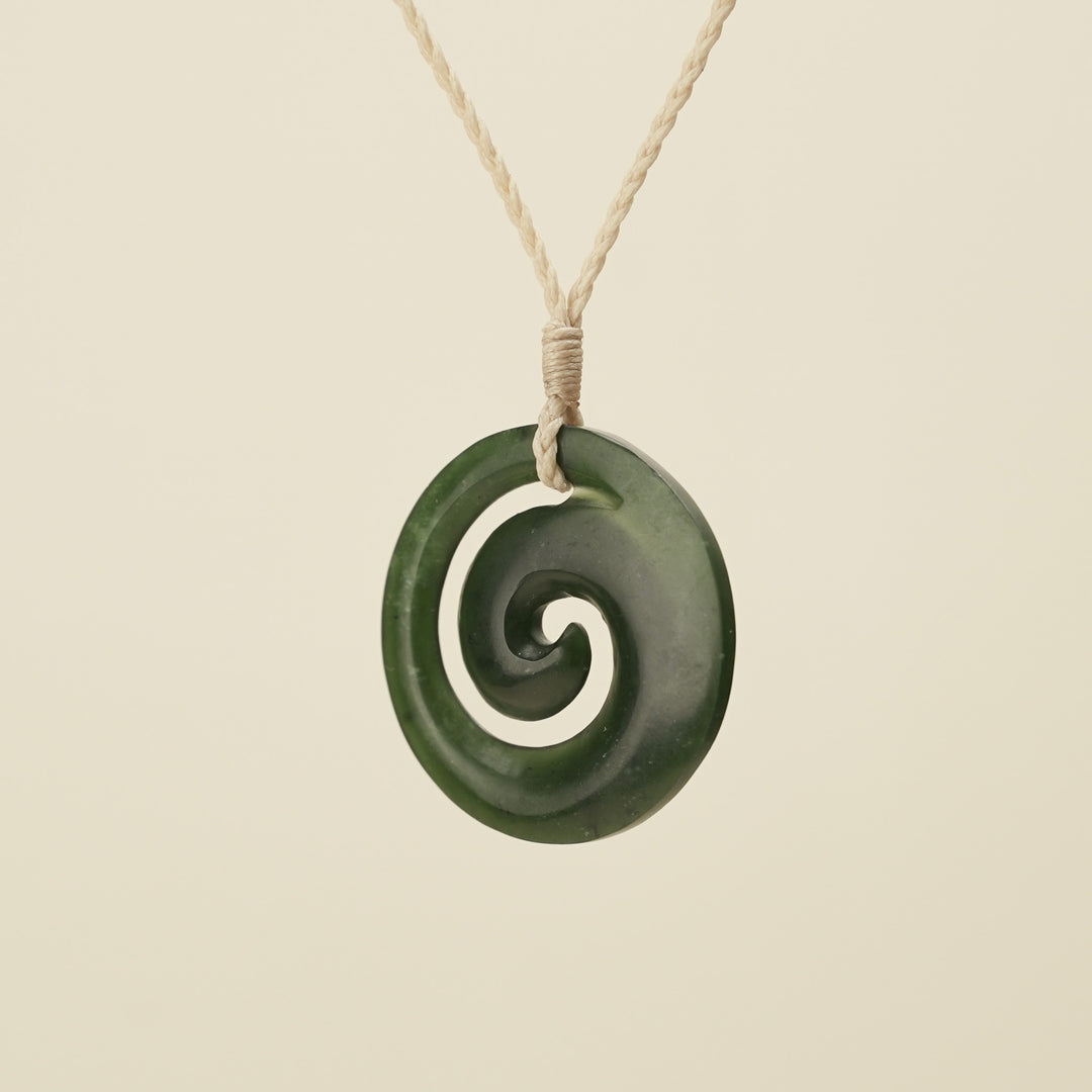 Koru Kawakawa Large Pounamu Pendant