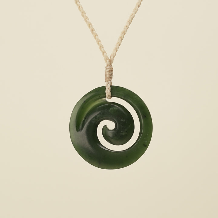 Koru Kawakawa Large Pounamu Pendant