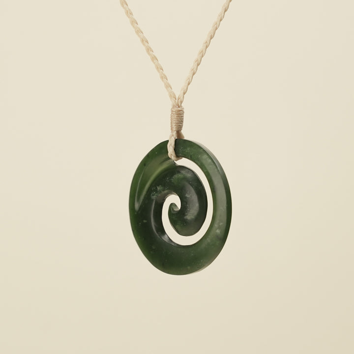Koru Kawakawa Large Pounamu Pendant
