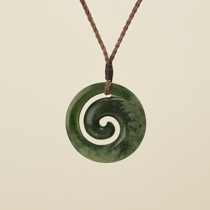 Koru Kawakawa Large Pounamu Pendant