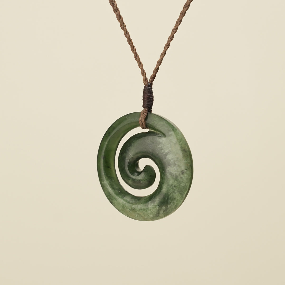 Koru Kawakawa Large Pounamu Pendant