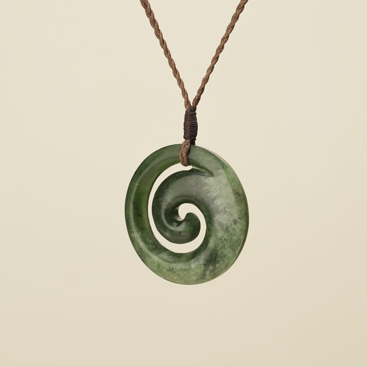 Koru Kawakawa Large Pounamu Pendant